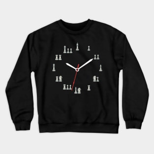 Vintage Chess Board Clock Crewneck Sweatshirt